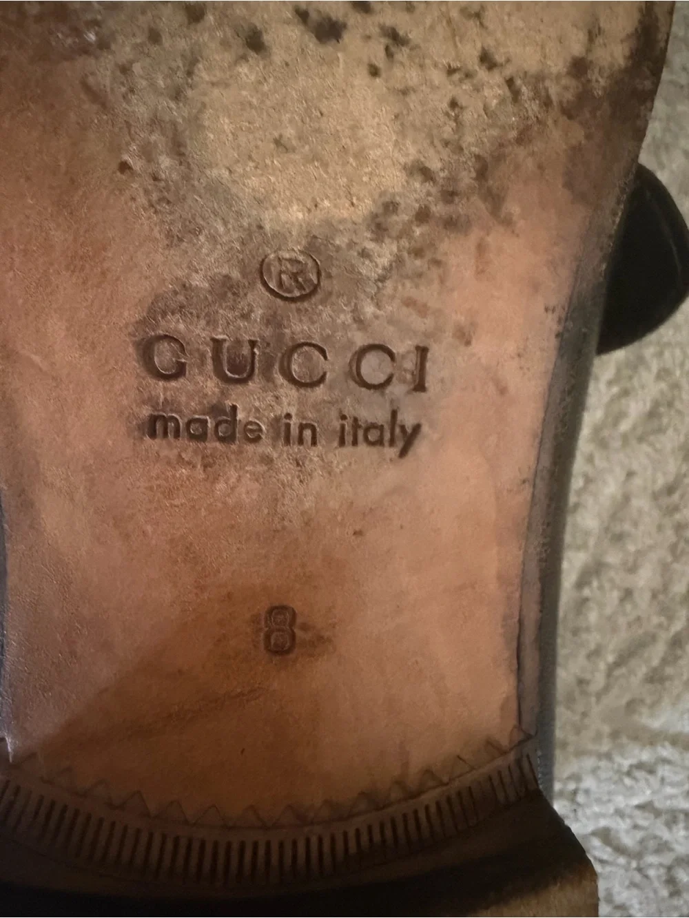 Gucci Black Leather shoe with Silver Double G Buckle